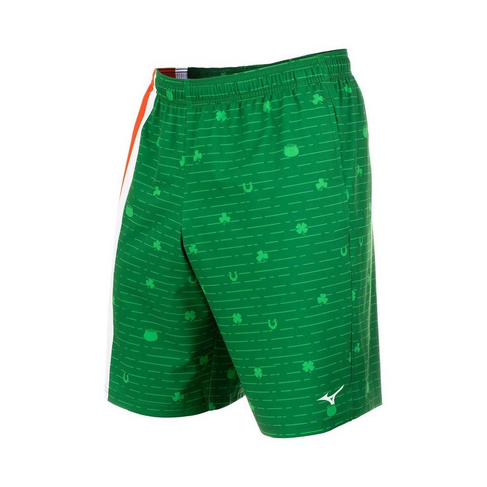 Pantalones Cortos Mizuno 10" Printable Para Hombre Verdes 9583024-ZJ